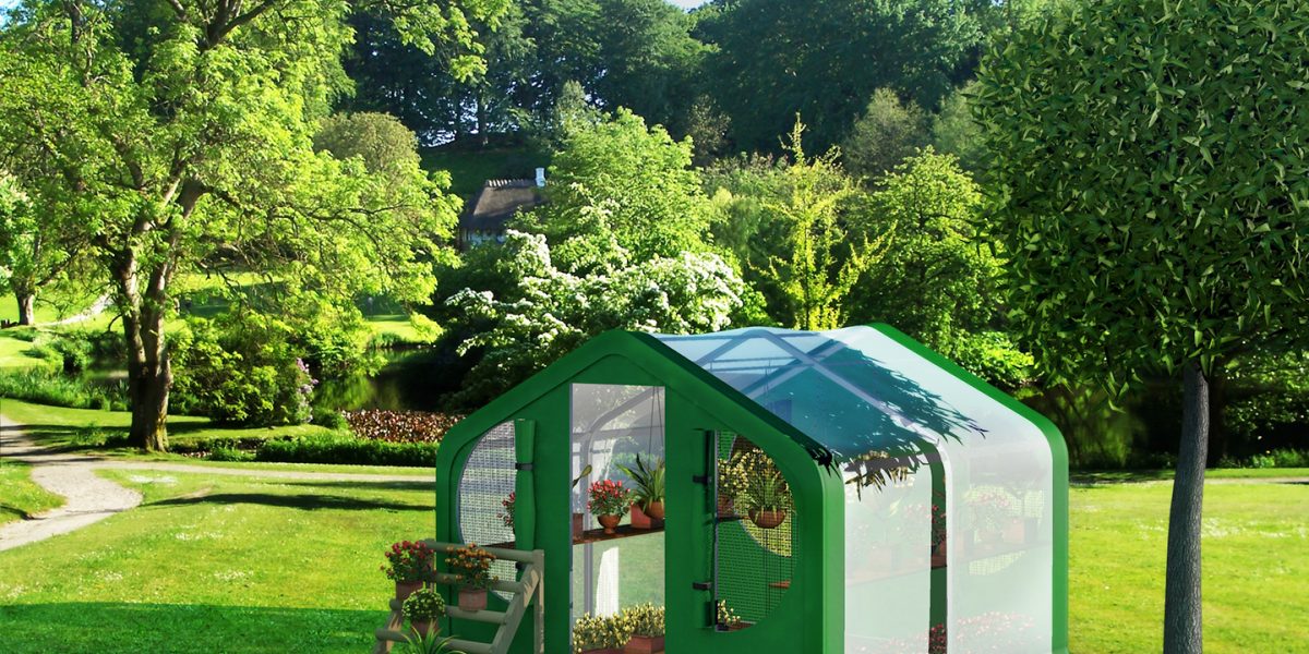greenhouse in grass foliage ad