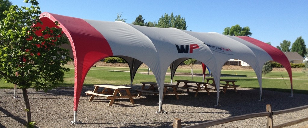 branded picnic canopy tables