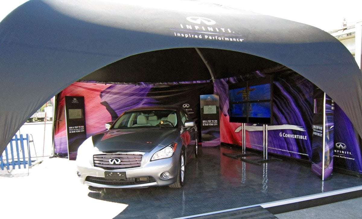customized arch model canopy for infinity car event