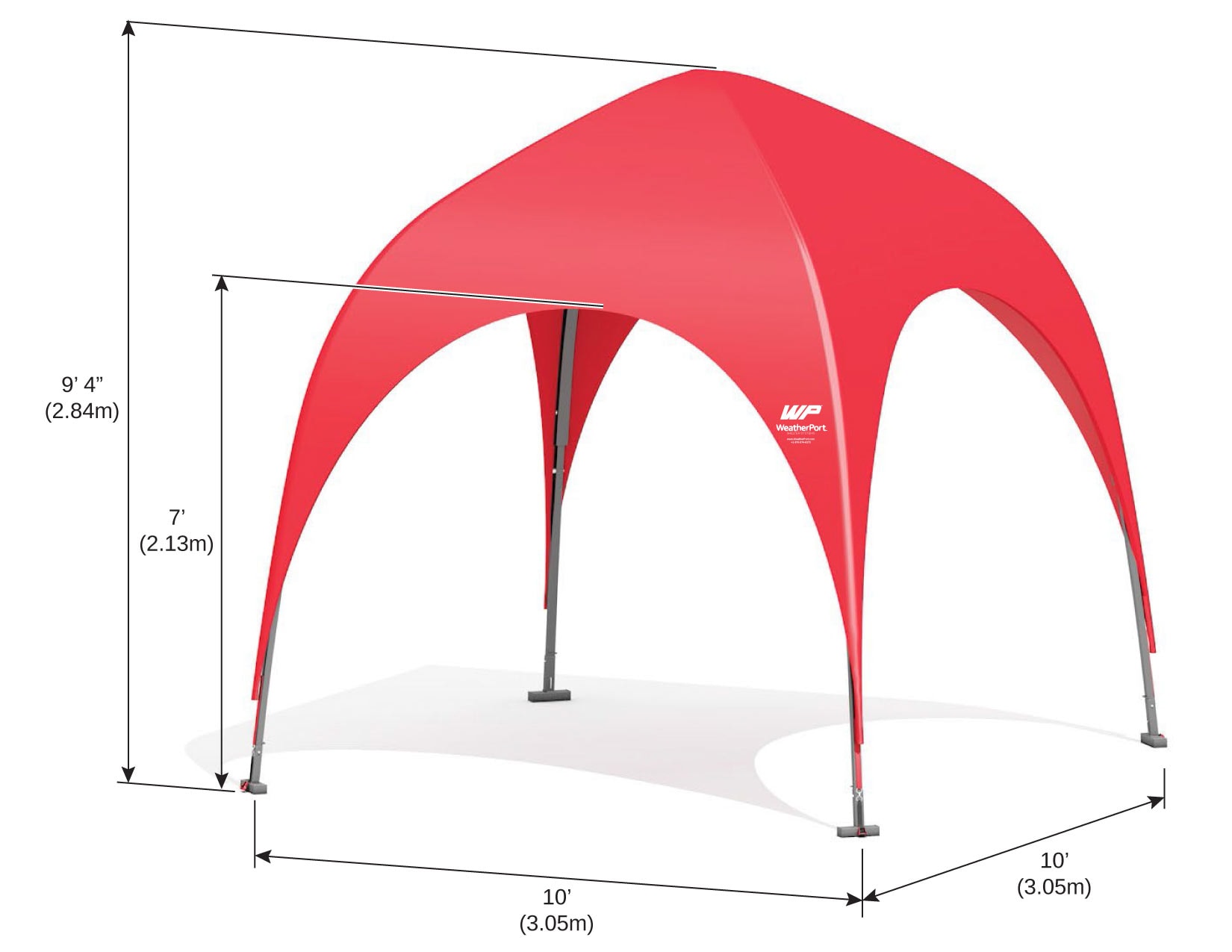 diagram of event canopy 10x10 structure