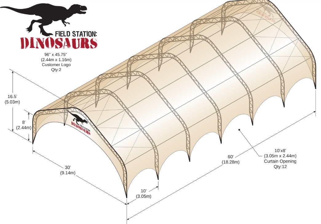 The plan for Field Station: Dinosaurs' WeatherPort structure