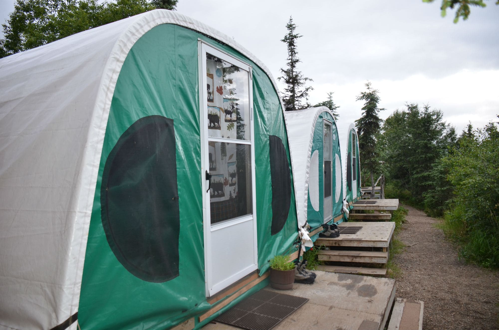 WeatherPort cabins at Angler's Alibi fishing lodge