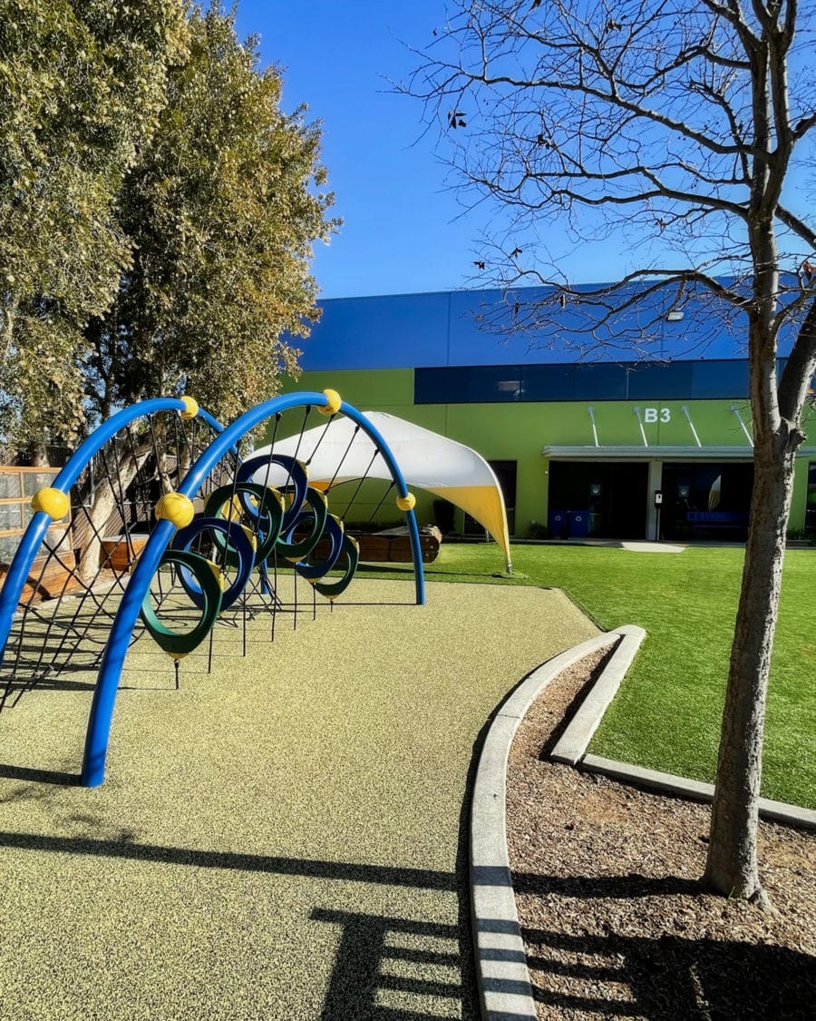 playground with playground shelter