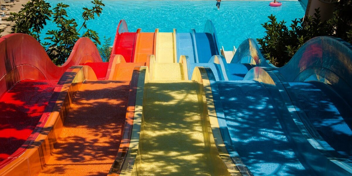 Water slides in different colors